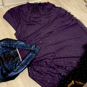 Custom made evening gown in midnight tones